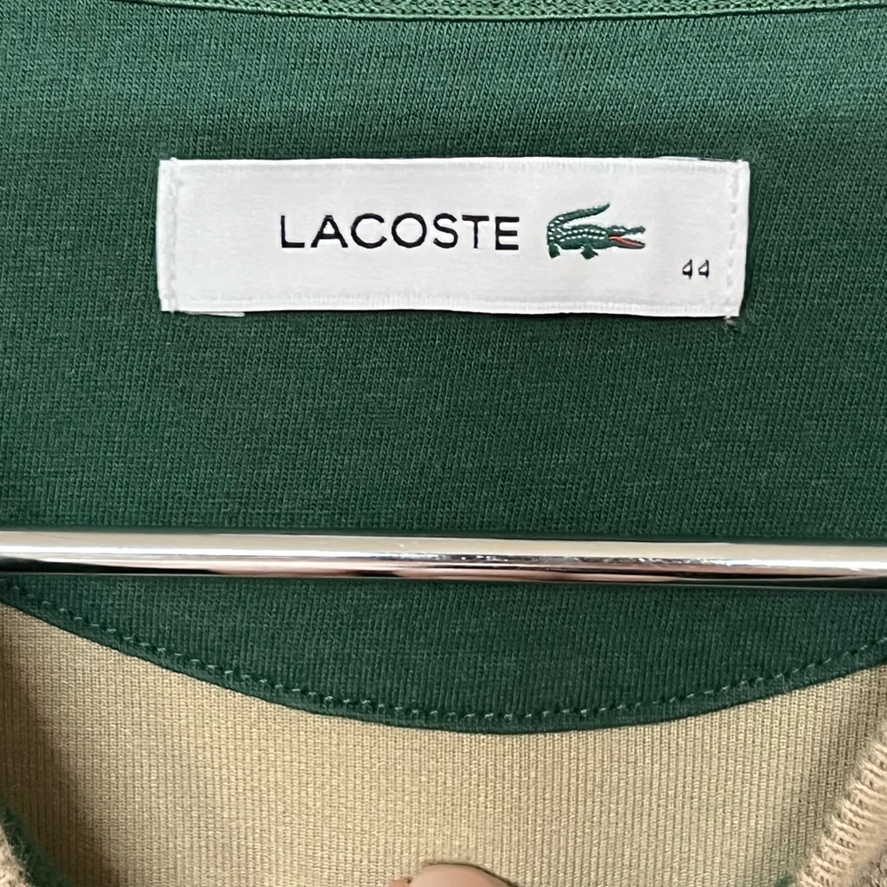 Lacoste Women’s Crewneck Sweatshirt in Beige with Green Logo - Picture 11 of 14